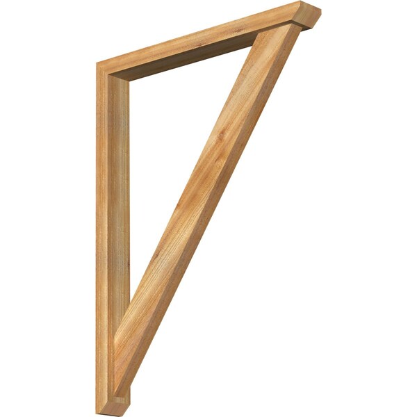 Ekena Millwork Traditional Slat Rough Sawn Bracket w/ Offset Brace, Western Red Cedar, 4"W x 32"D x 44"H BKT0402X32X44TRA06RWR - main